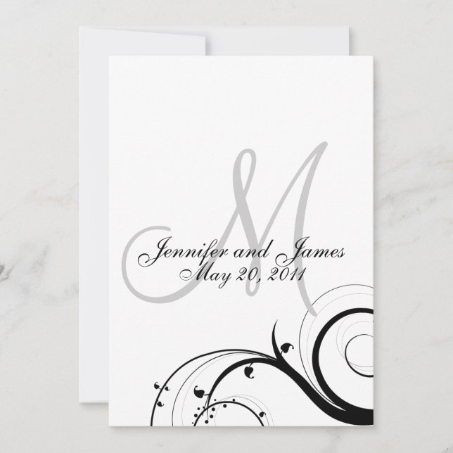 Parte posterior elegante de la invitación del boda (Anverso)