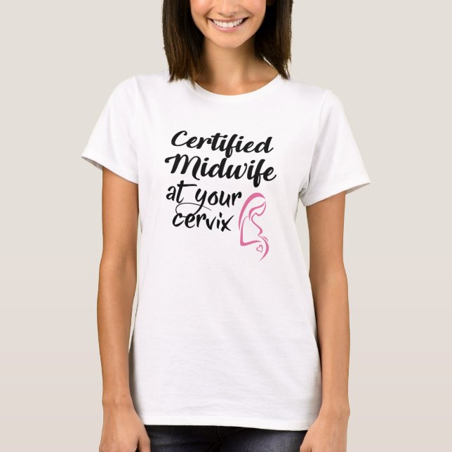 Partera certificada en su camiseta de la cerviz (Anverso)