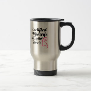 Partera certificada en su taza de café del viaje