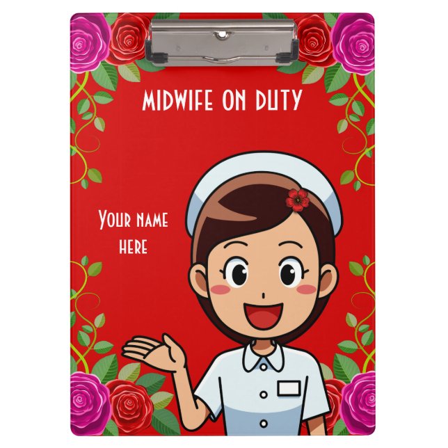 Partera En El Portapapeles Personalizado Del Deber (Anverso)