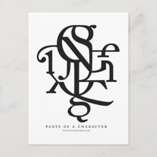 Partes de una tarjeta postal de caracteres