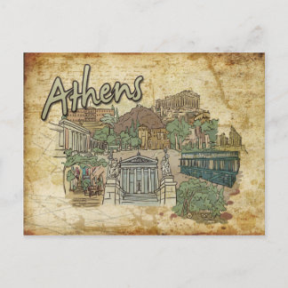 Parthenon Athens Grecia Monumento a la tarjeta pos