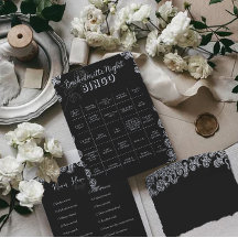 Partida Bingo Gothic Black Floral Bachelorette Par