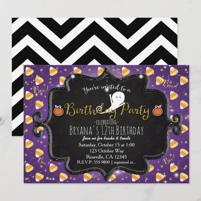 PARTIDA DE CUMPLEAÑOS Invitación al fantasma del m (Anverso / Reverso)