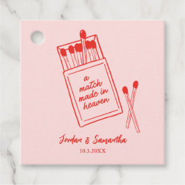 Partida hecha en el cielo con etiquetas de favor d