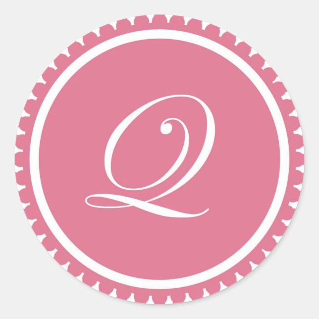 Partida inicial de sello monograma rosado princesa (Anverso)