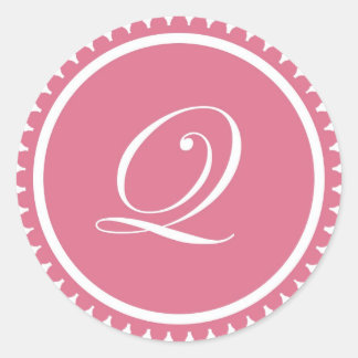 Partida inicial de sello monograma rosado princesa