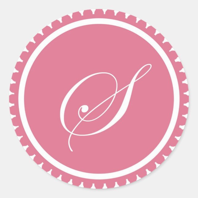 Partida inicial de sello monograma rosado princesa (Anverso)