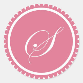 Partida inicial de sello monograma rosado princesa