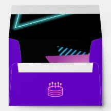 Partida temática Neon 80 Fiesta Editable Envelope