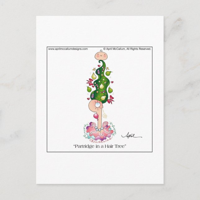 PARTIDGE EN UNA postal DE ÁRBOL DE PELO (Anverso)