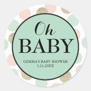 Partido Baby Shower: Pegatina a favor, género neut