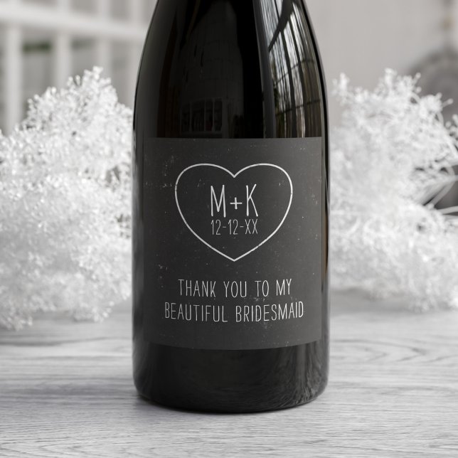 Partido Bridal Blanco y Negro Gracias Etiqueta de  (You can thank any member of your beautiful wedding party. Just add your details)
