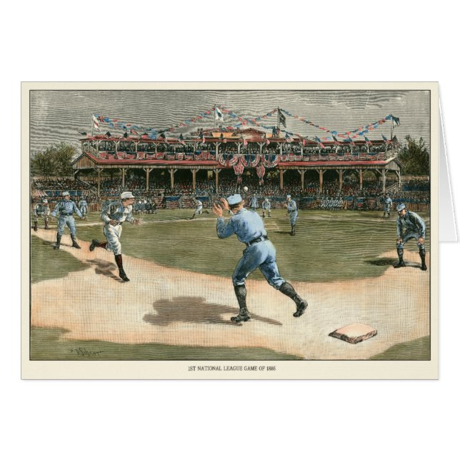Partido de Béisbol de la Liga Nacional 1886 (Anverso (Horizontal))