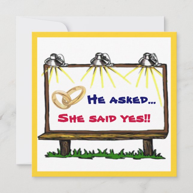 Partido de compromiso de Invitación de cartón (Anverso)