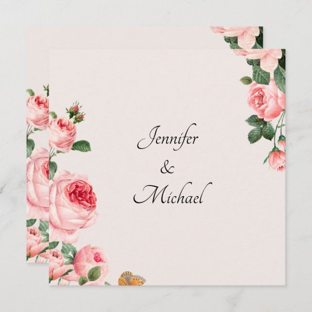 Partido de compromiso de rosa rosa rubor (Anverso / Reverso)