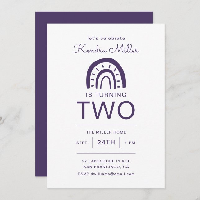 PARTIDO DE CUMPLEAÑOS Arcoiris infantil (Anverso / Reverso)