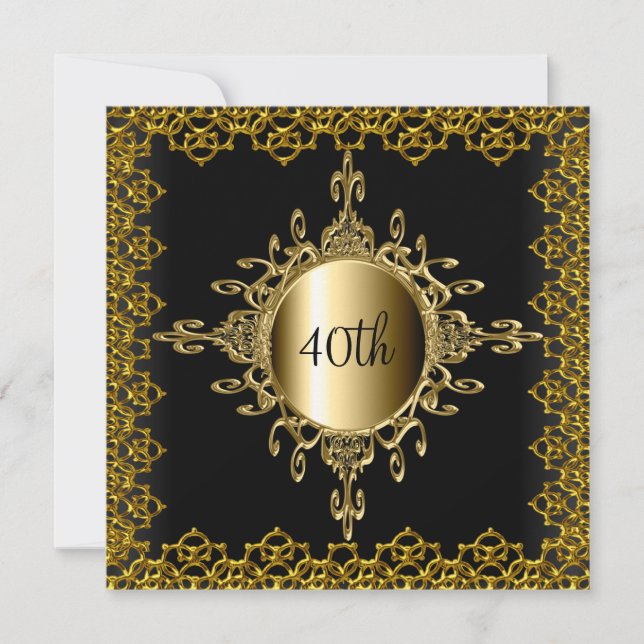 Partido de Cumpleaños de Invitación Popular Negro  (Anverso)