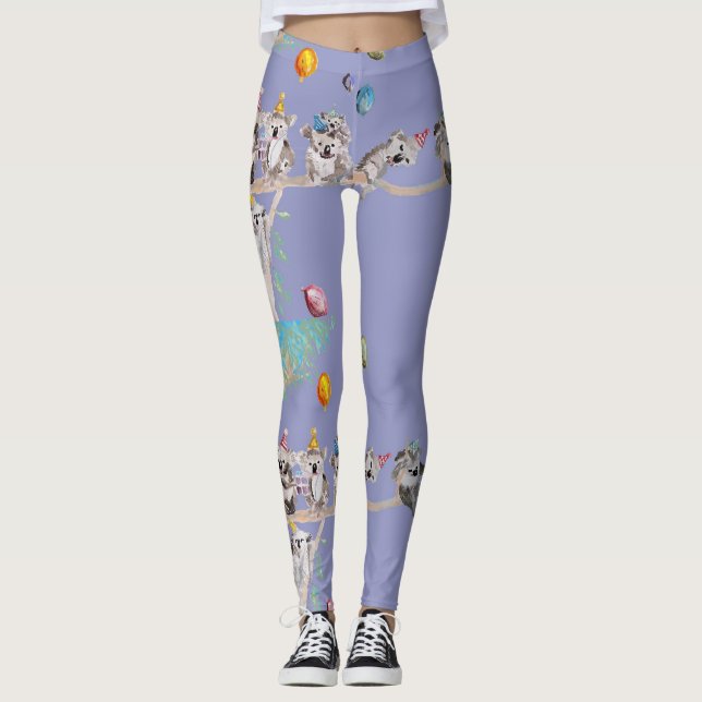Partido de Cumpleaños de Koala, koalas Leggings pú (Anverso)