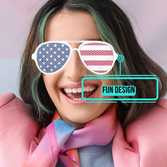 Partido de gafas de sol de Fiesta rojo blanco y az (Please enjoy our design and see the others in the collection.)