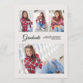 Partido de Graduación 4 Foto Invitación Blanca Mod