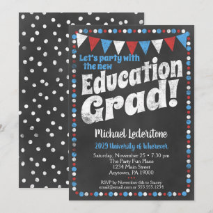 Partido de Graduación de Educación Invitación Azul