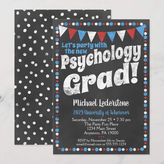 Partido de Graduación de Psicología Invitación Azu (Anverso / Reverso)