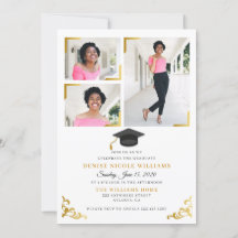 Partido de Graduación de Tarjeta de Foto Negra y O