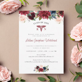 Partido de Graduación Floral Roja de Borgoña Médic