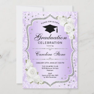 Partido de Graduación - Invitación blanca de plata