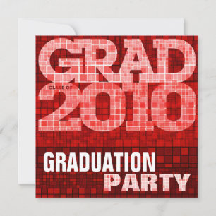 Partido de Graduación Invitación del Mosaico Rojo