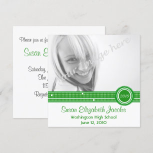 Partido de Graduación - Invitación verde y blanca
