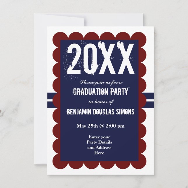 Partido de Graduación personalizado Invitación a l (Anverso)