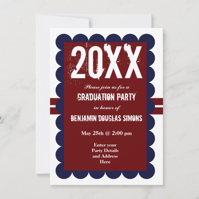 Partido de Graduación personalizado Invitaciones A (Anverso)