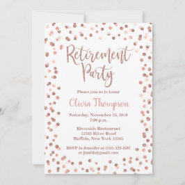 Partido de Jubilación Invitación Rosa Confetti de 
