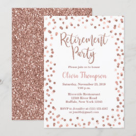 Partido de Jubilación Invitación Rosa Confetti de 