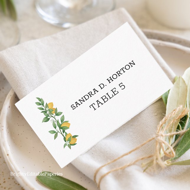 Partido de la Boda de la Tarjeta de Lugar de Limón (Subido por el creador)