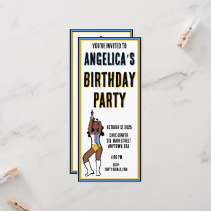 Partido de la Danza Invitación Luz Azul, Oro, Blan