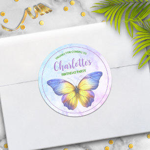 Partido de la Mariposa Favor Gracias Pegatinas