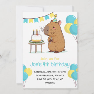 Partido del Capibara Invitación a fiesta de cumple
