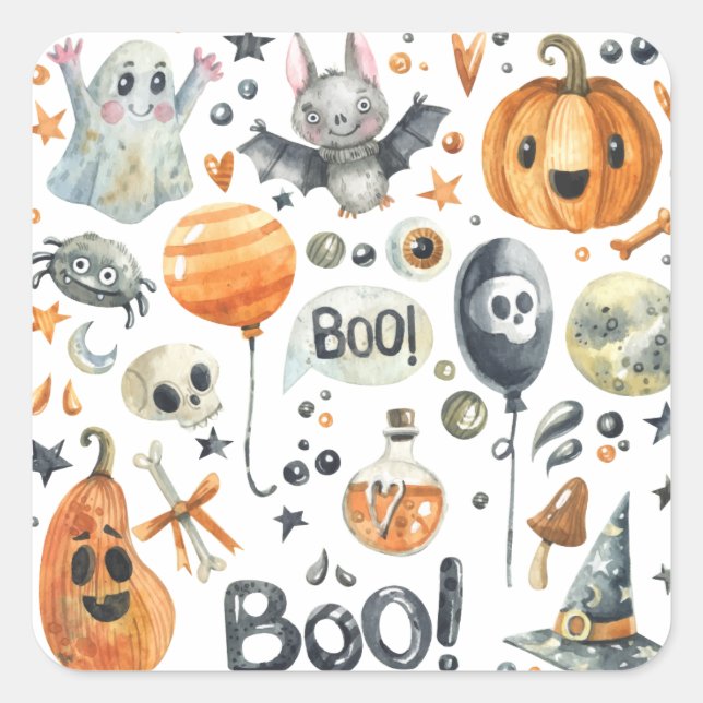 Partido Halloween Spooktacular | Sello Pegatina (Anverso)
