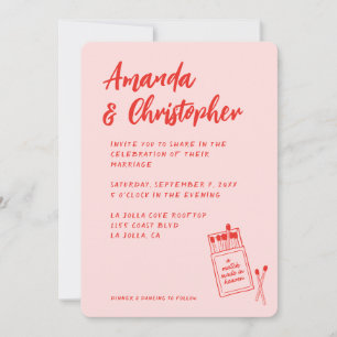 Partido hecho en la invitación de la boda roja ret