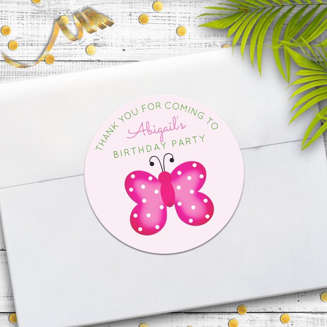 Partido Mariposa Rosa Favor Gracias Pegatinas (Subido por el creador)