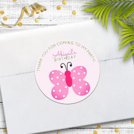 Partido Mariposa Rosa Favor Gracias Pegatinas