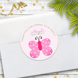 Partido Mariposa Rosa Favor Gracias Pegatinas