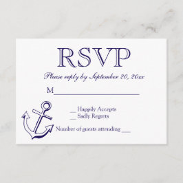 Partido Nautical RSVP Navy Blue Anchor Wedding