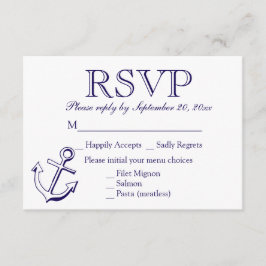 Partido Nautical RSVP Navy Blue Anchor Wedding
