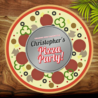 Partido Pizza Favor Gracias Pegatinas