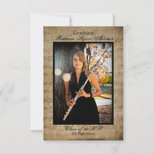 Partitura con Fotos - Anuncio de Graduación 3x5