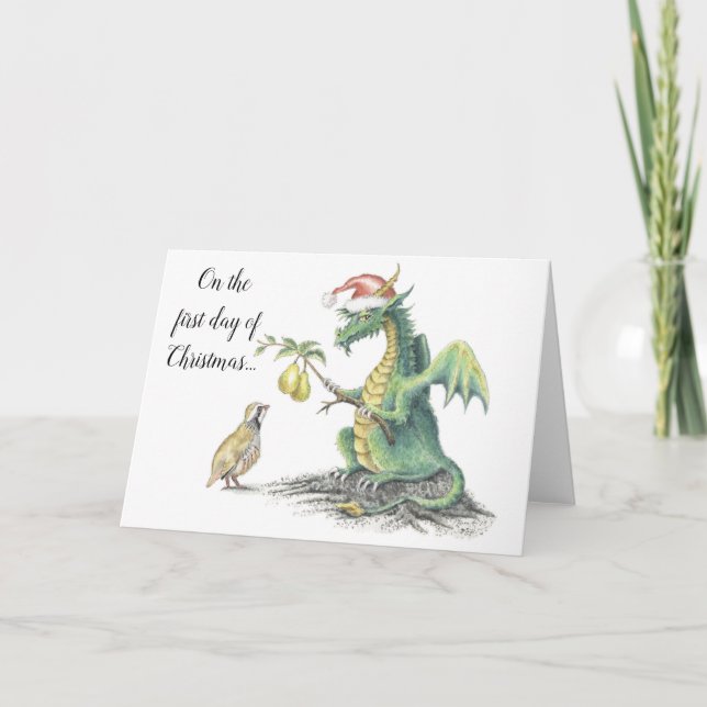 Partridge Dragon - tarjeta de saludo (Anverso)